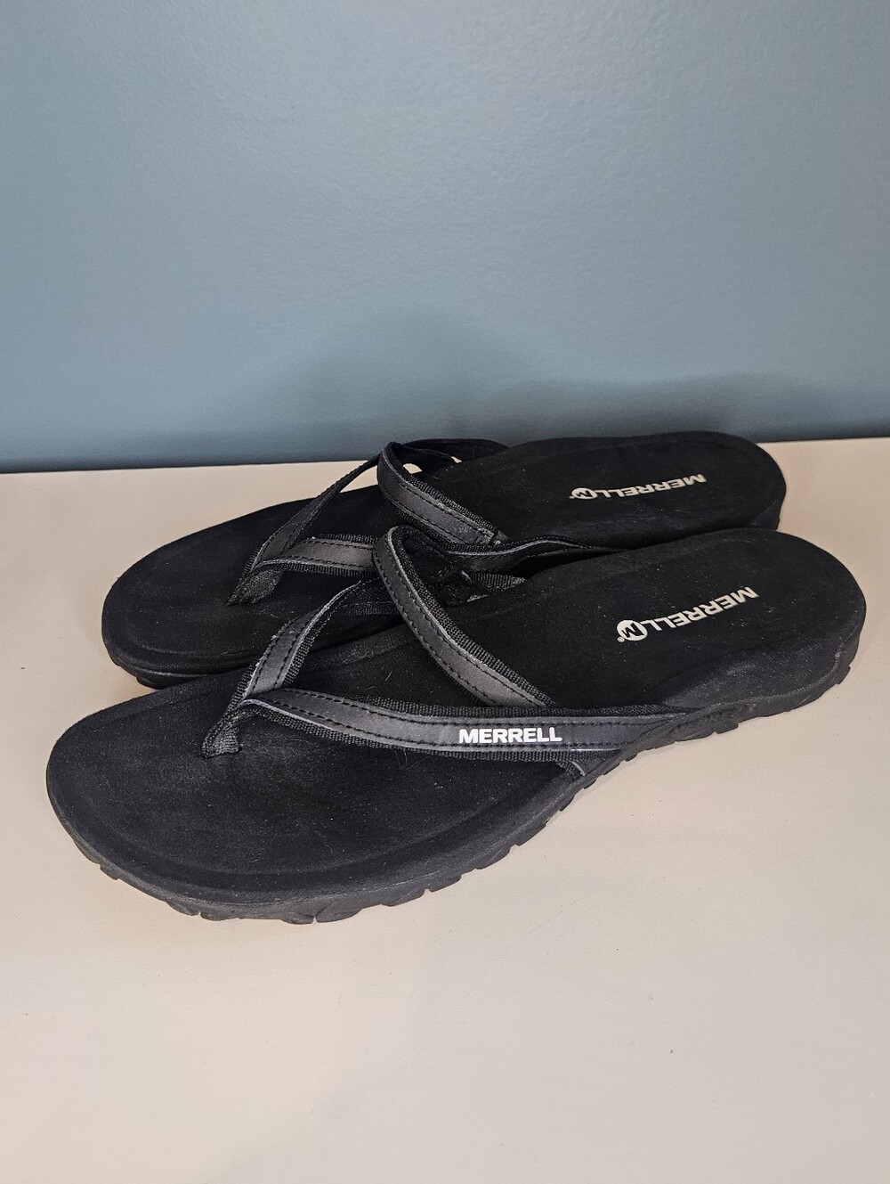 Merrell Terran Ari Post Sandals Flip Flops Performance Black Womens Size 10